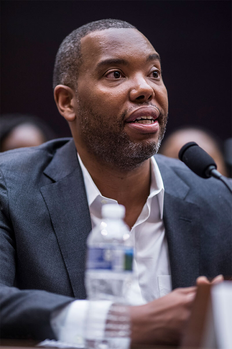 This image shows writer Ta-Nehisi Coates testifies before the House Judiciary Committee during a hearing on H.R. 40, June 19, 2019.